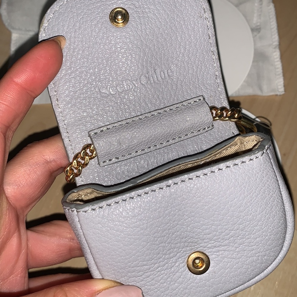 SEE BY CHLOE Hana Coin Purse Grey Leather - Picture 14 of 15